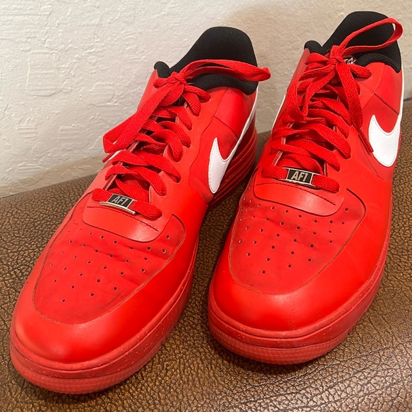 Rare Vintage Nike 2013 Lunar Air Force Red Leather with White